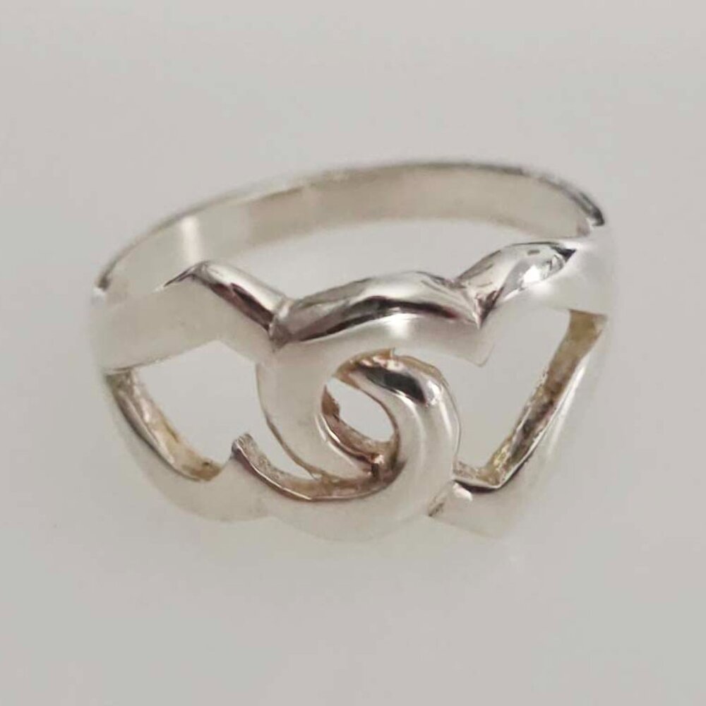 Sterling Silver Linked Hearts Ring - image 6